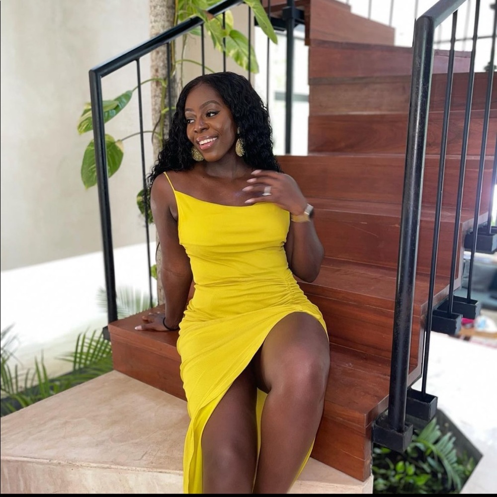 Yellow PLT MIDI Dress